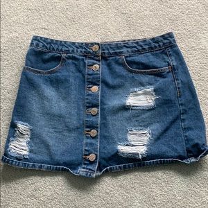 button up jean skirt